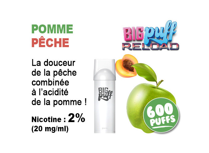BIG PUFF RELOAD 2 POD POMME PECHE 20 MG
