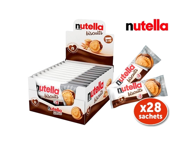 BISCUIT NUTELLA SACHET DE 3 41.4g (BTE 28 SACHETS)