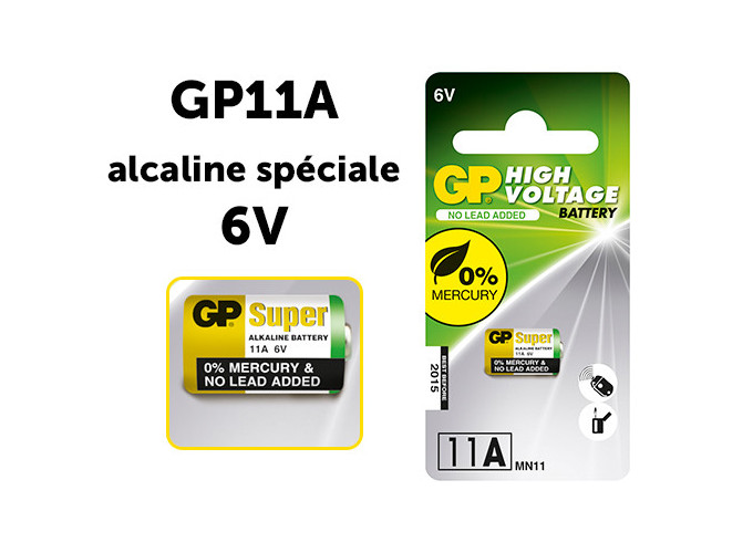 BL. 1 PILE ALCALINE GP11 ALARME BRIQ. 6V (10)