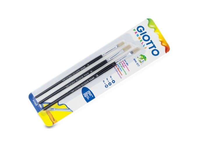 BLISTER 4 BROSSES SOIE PLATE TAILLE 4-6-8-10 ASS.