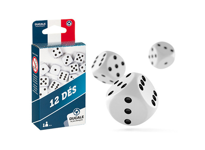 BLISTER DE 12 DES 18 MM IVOIRE (12)