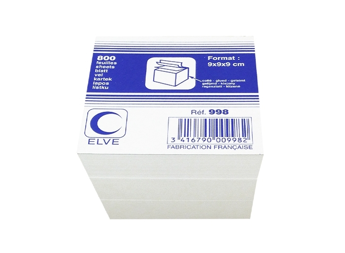 BLOC CUBE BLANC ENCOLLE 1 FACE 800F 9X9X9 80G (1)