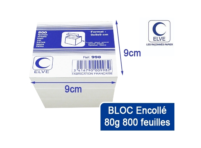 BLOC CUBE BLANC ENCOLLE 1 FACE 800F 9X9X9 80G (1)