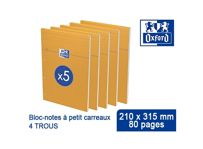 BLOC IDEA  210X315 5X5 80F. PERF. 4 TROUS ( 5)