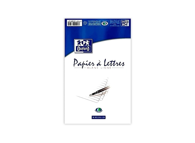 BLOC LETTRE OXFORD VELIN FILIGR. A4 TRAVERS (10)