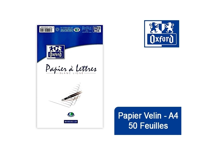 BLOC LETTRE OXFORD VELIN FILIGR. A4 TRAVERS (10)
