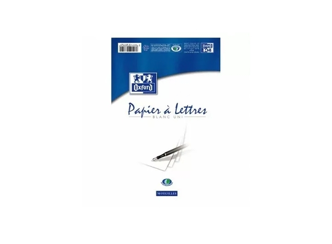 BLOC LETTRE OXFORD VELIN FILIGR. A4 UNI (10)