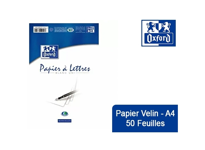 BLOC LETTRE OXFORD VELIN FILIGR. A4 UNI (10)