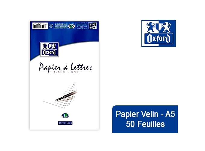 BLOC LETTRE OXFORD VELIN FILIGR. A5 TRAVERS (10)