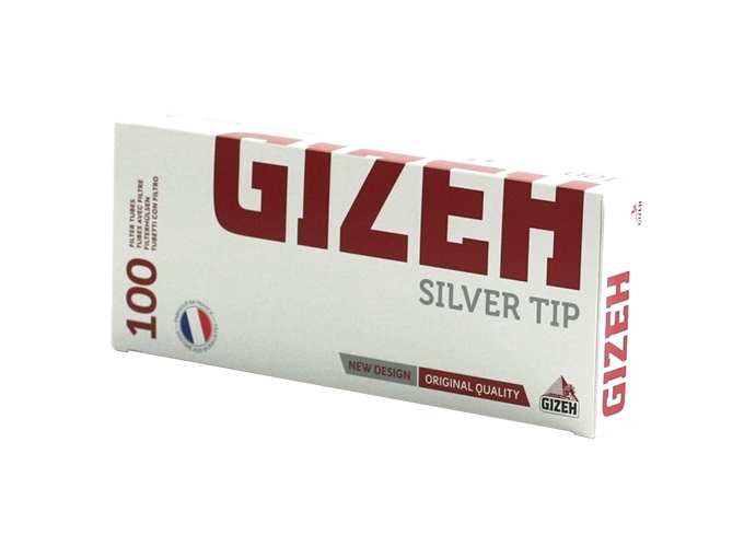 BOITE 100 TUBES GIZEH SILVER PAPIER TIP  (100)