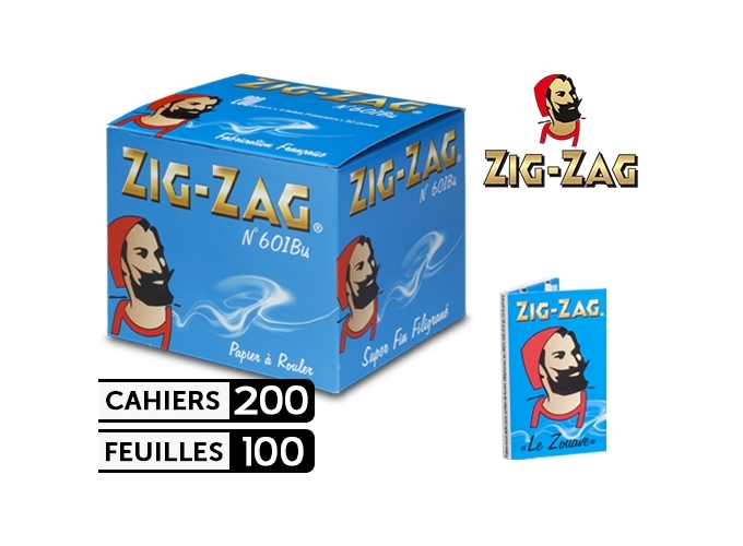 BOITE 200 CAHIERS  100 F. ZIG ZAG BLEU 601B  (1)