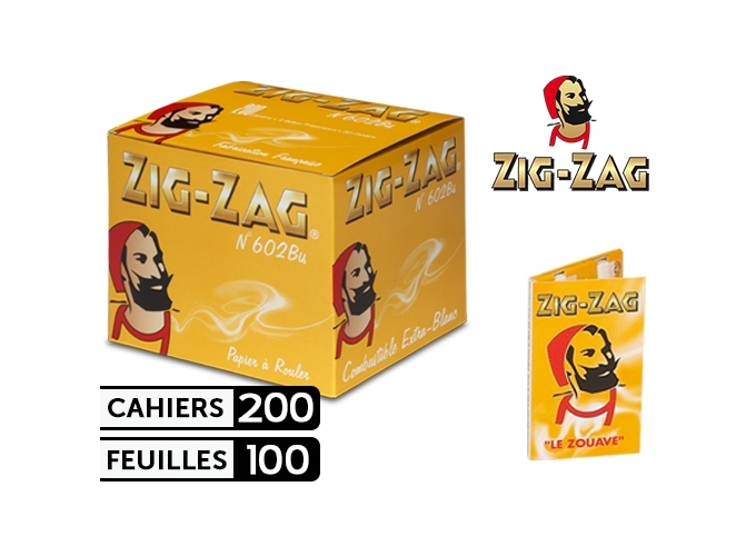 BOITE 200 CAHIERS   100 F. ZIG ZAG JAUNE 602B  (1)