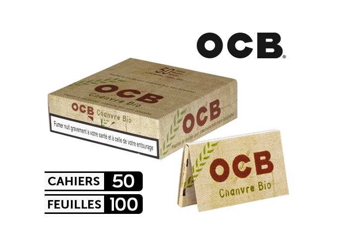 BOITE 50 CAHIERS 100 F. OCB CHANVRE BIO  (1)