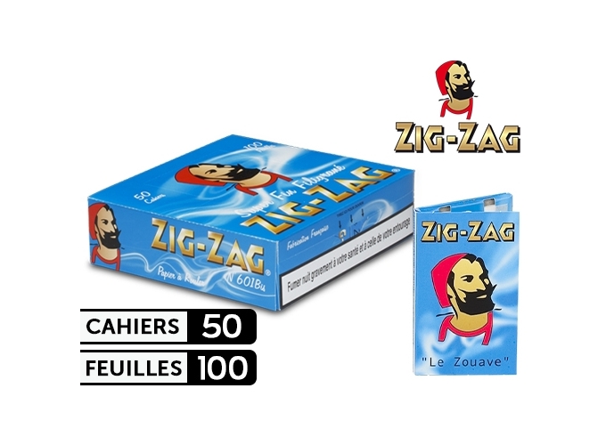 BOITE 50 CAHIERS 100 F. ZIG ZAG BLEU 601B  (1)