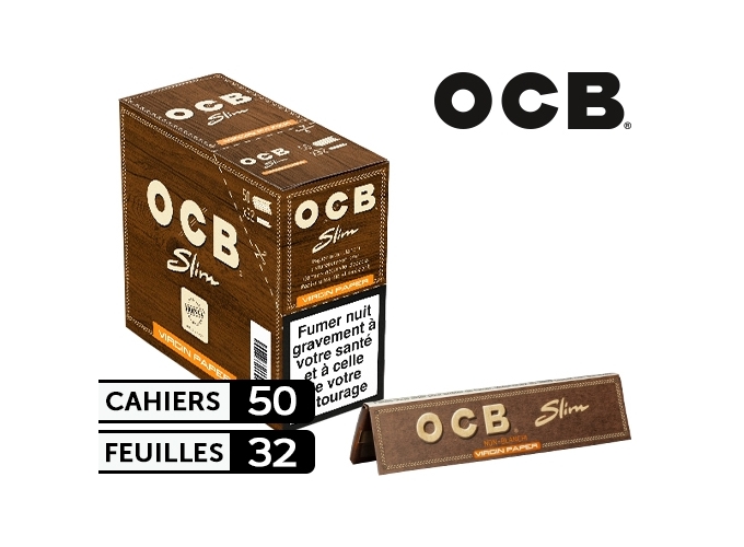 BOITE 50 CAHIERS 32F. OCB SLIM VIRGIN (1)