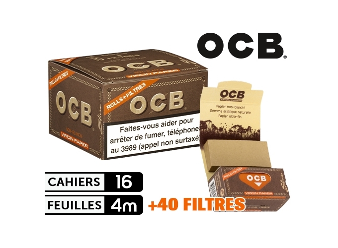 BOITE DE 16 OCB ROLLS TIPS  VIRGIN  (1)