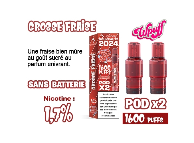 BOITE DE 2 POD 2.0 GROSSE FRAISE 1.7%