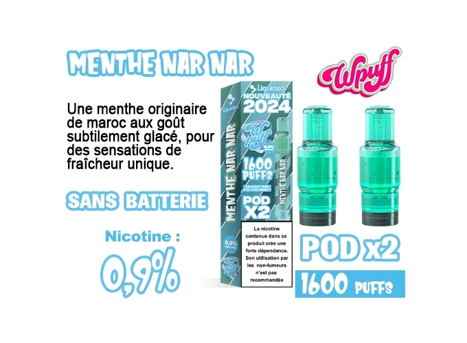 BOITE DE 2 POD 2.0 MENTHE NARNAR 0.9%