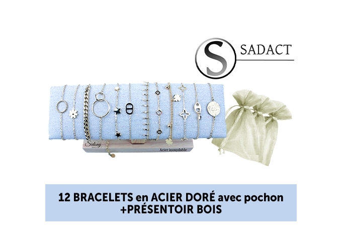 BRACELET ACIER DORE FEMME  (12)