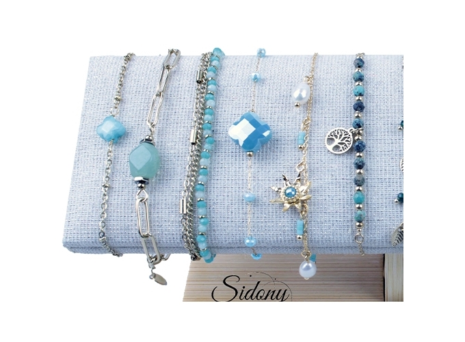 BRACELET ACIER VERT DORE FEMME  (12)