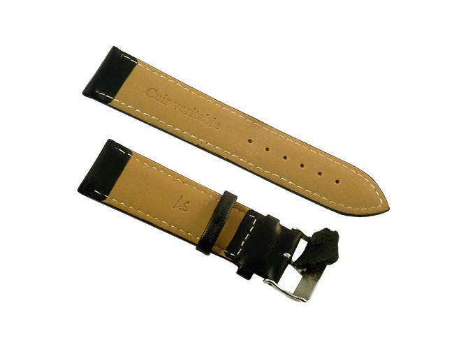 BRACELET PU CUIR DOUBLE NOIR 16mm   (1)