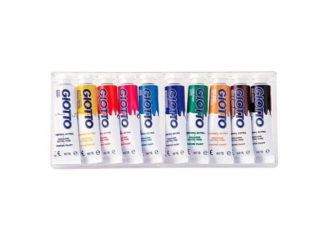 BTE 10 TUBES GOUACHES ASS. GIOTTO 10ML (12)