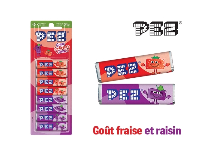 BTE 12 CARTES DE 8 RECH. PEZ FRAISE RAISIN (1)