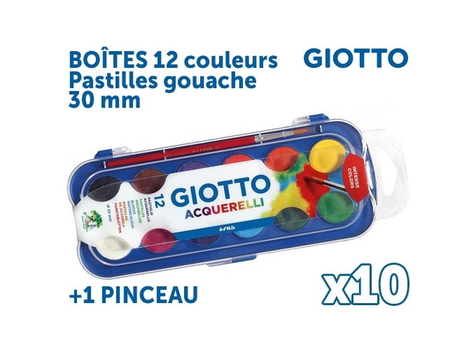 BTE 12 GOUACHES GODET 30MM   PINCEAU (10)