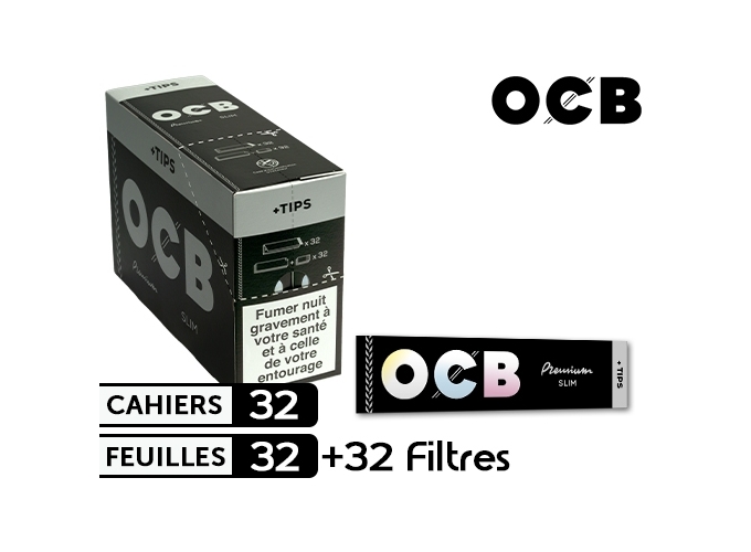 BTE 32 CAHIERS 32F OCB SLIM PREMIUM   FILTR CARTON