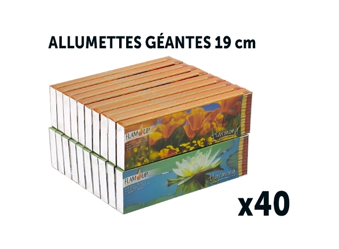 BTE 40 ALLUMETTES HARMONY GEANTES 19CM