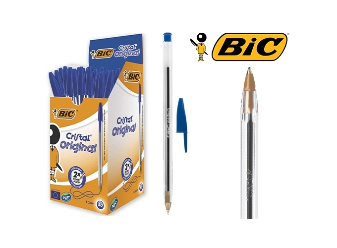 BTE 50 BIC CRISTAL PTE MOYENNE BLEU (1)