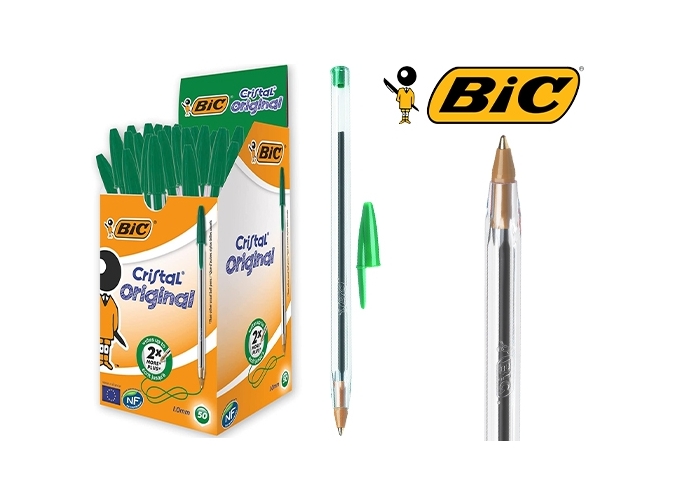 BTE 50 BIC CRISTAL PTE MOYENNE VERT (1)