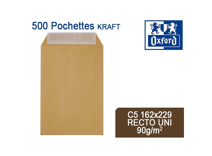BTE 500 POCH. KRAFT 90G AC. PROT. 162X229 (A5)