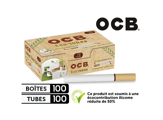 BTE DE 100 TUBES OCB BIODEGRADABLE (100)