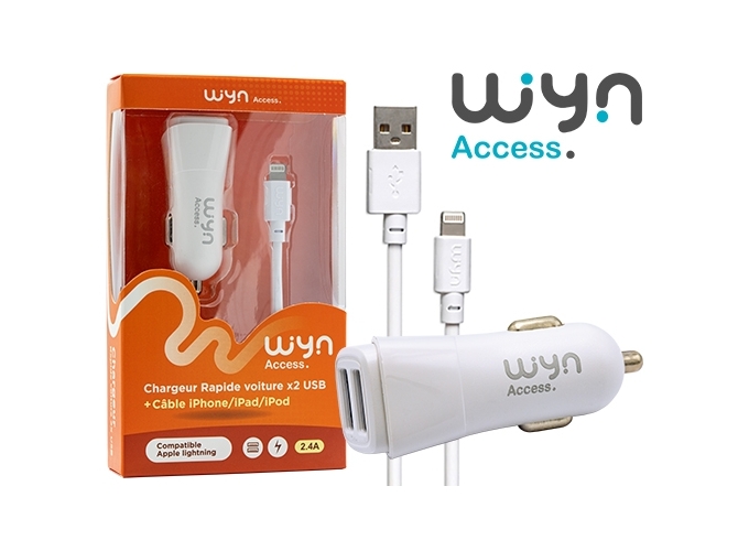 **C.A.C 2.4 A  CABLE LGHTNING BLANC COMP. APPLE(1)