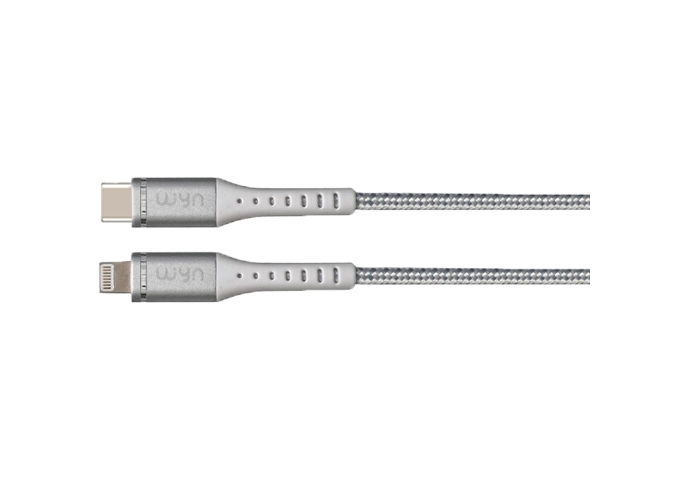 CABLE LIGHTNING VERS TYPE C METAL TRESSE SILVE (1)