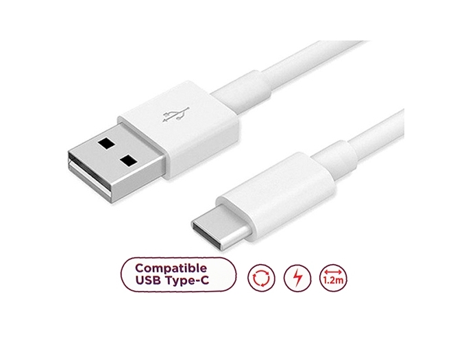 CABLE TYPE-C STANDARD BLANC 1.2M  2.4A       (1)