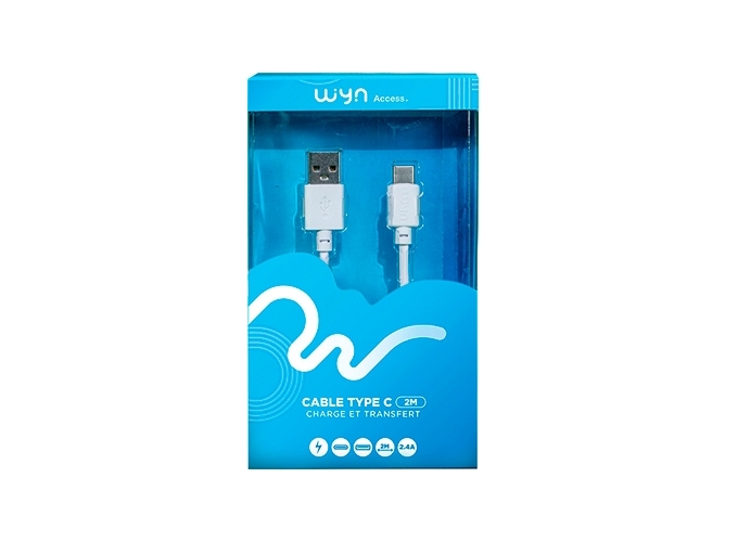 CABLE TYPE-C STANDARD BLANC 2M    2.4A (1)