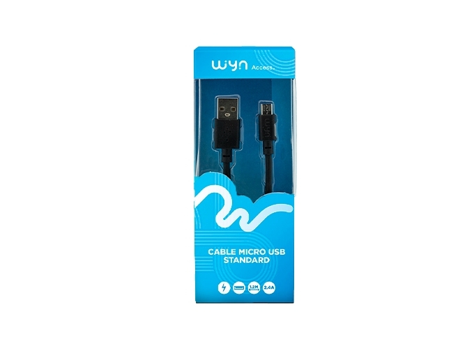 CABLE USB STANDARD NOIR 1.2M  2.4A   (1)