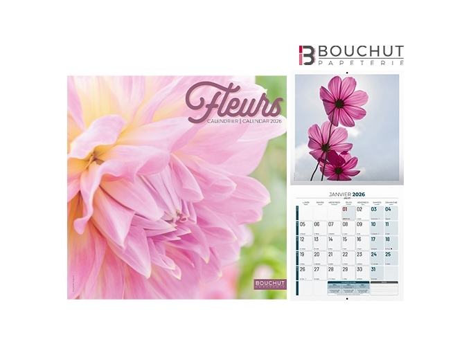 CALEND. 2026  30X30 ILLUSTRE 1 MOIS P. FLEURS