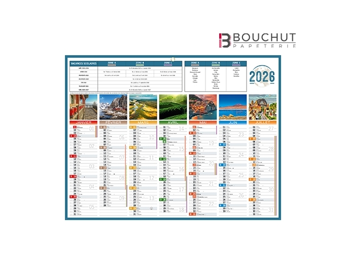 CALEND. 2026  32X42  ILLUSTRE 7 MOIS   FACE  (25)