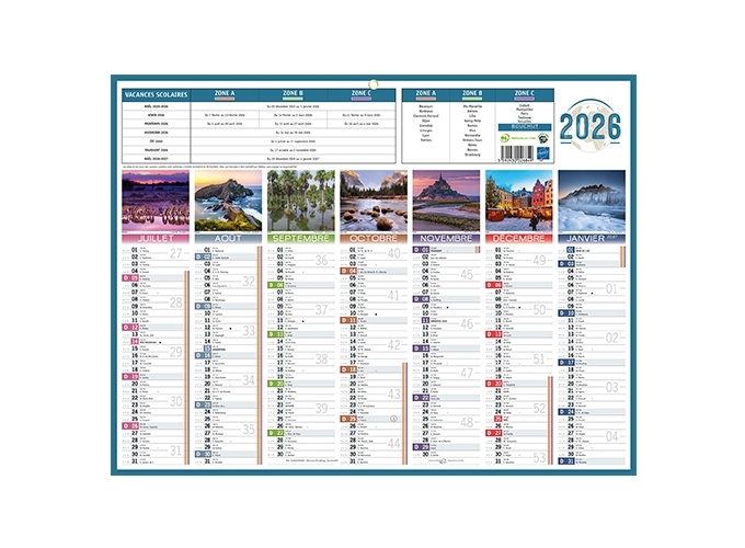 CALEND. 2026  32X42  ILLUSTRE 7 MOIS   FACE  (25)