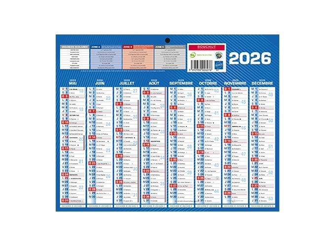 CALENDR. CLASSIQUE 2025 26 16 MOIS 21X26.5    (25)