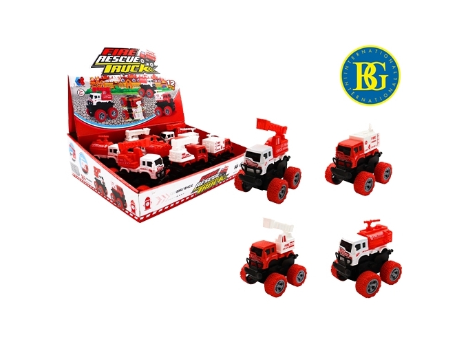 CAMION POMPIER FRICTION 9.5CM 4 MODELES ASS. (12)