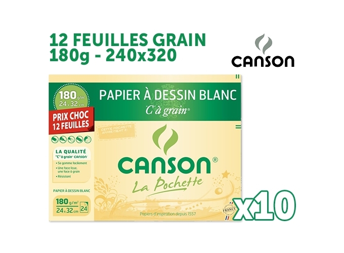 CANSON 12 DESSIN GRAIN  240X320 180G (10)