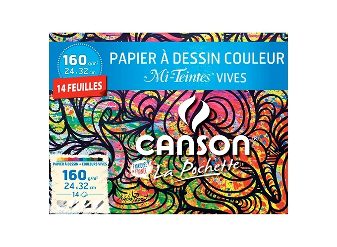 *CANSON COUL .MI-TEINTES VIVES 12F  24X32 160G (10