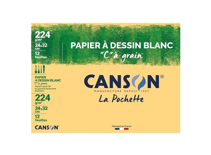 CANSON POCH DESSIN GRAIN 12F 240X320 224G (10)