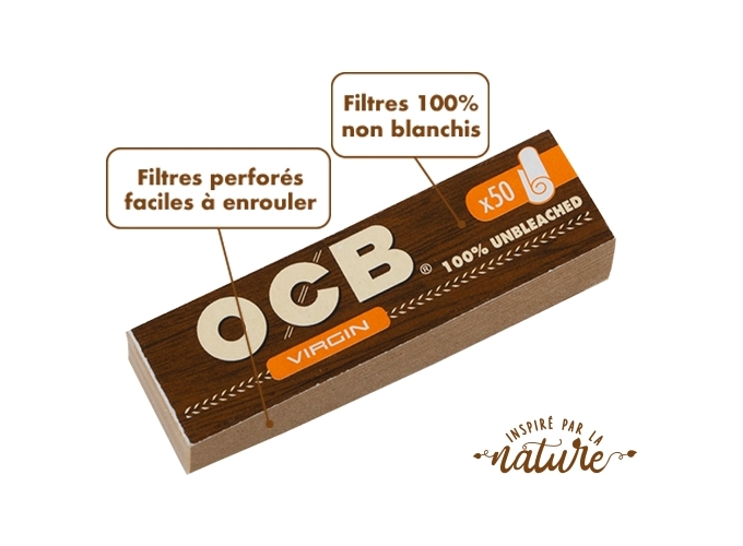 CARNET 50 FILTRES CARTON VIRGIN (BTE.25)