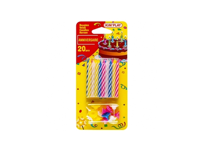CARTE 20 BOUGIES ANNIVERSAIRE   20 BOBECHES (12)