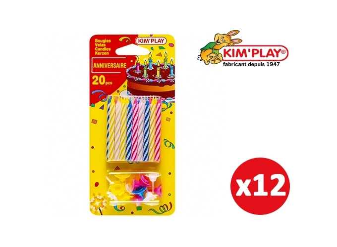 CARTE 20 BOUGIES ANNIVERSAIRE   20 BOBECHES (12)